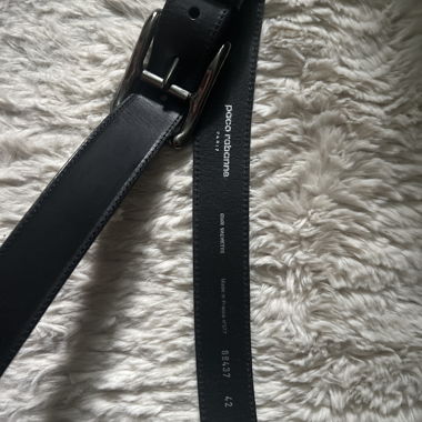 Black Leather Belt PACO RABANNE