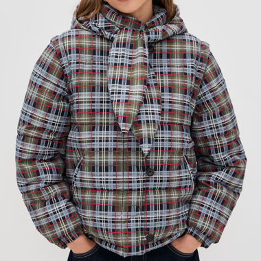 Damson Madder karierte Steppjacke