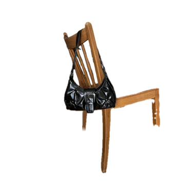 Sac bandoulière noir en simili cuir