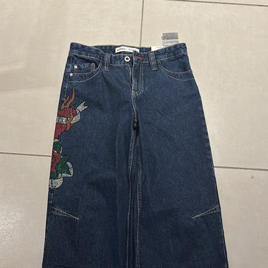 Rhinestone jeans Y2k