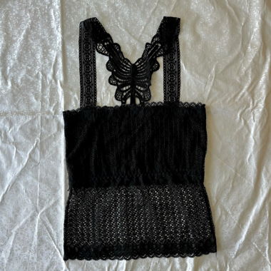 “Butterflies and troubles” lace mesh tank top