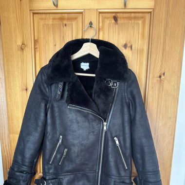 Warehouse Aviator Shearling Jacke Große 8 / 36 