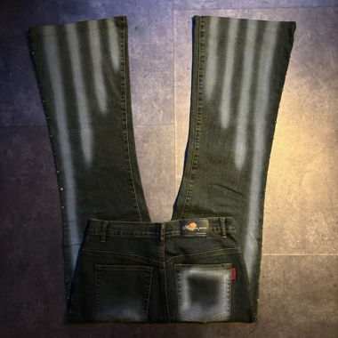“Petal Y6” denim flared bootcut low-rise jeans