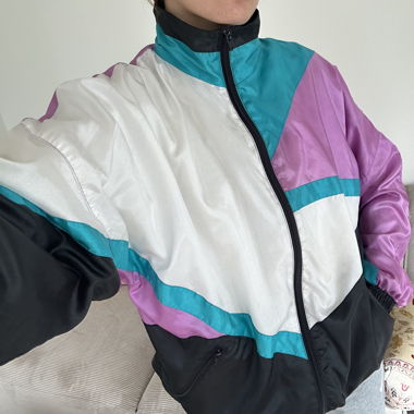 Vintage colorblock windbreaker jacket