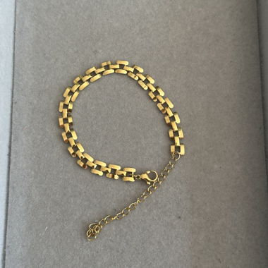 Gold tone checkerboard bracelet