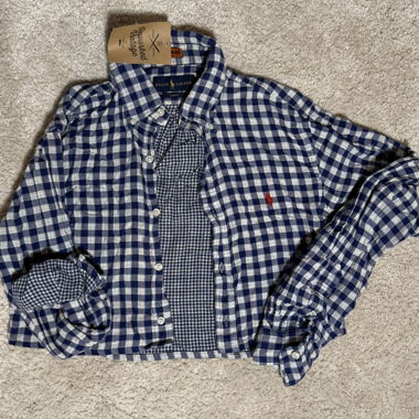 Ralph Lauren chemise slim fit à carreaux cropped