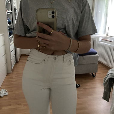 white jeans from weekday