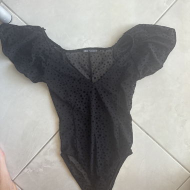 Zara Black Polka Dot Bodysuit