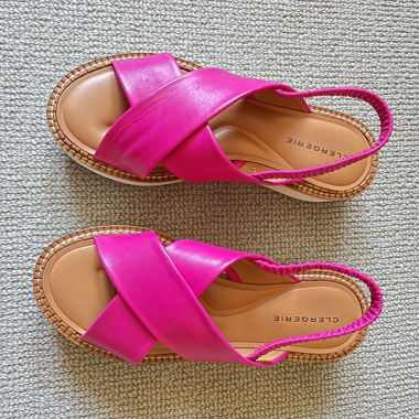 Scarpa in Pelle Fucsia Sandali Platform Rosa