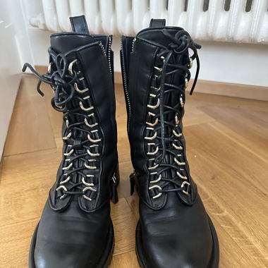 Bottes en cuir véritable zara