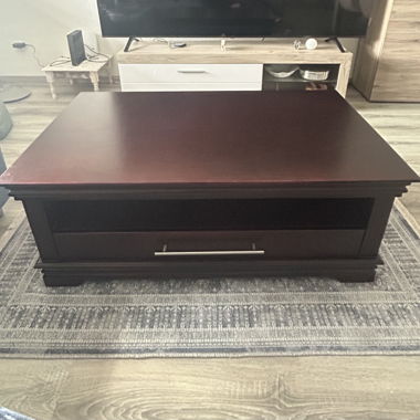 Solid wood coffee table with storage