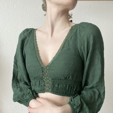 blouse / pull d’été vert foncé 