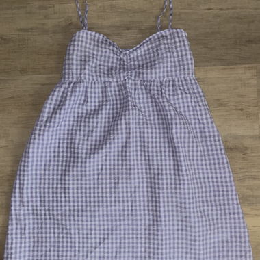 Abito babydoll a quadretti lilla