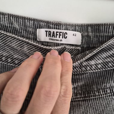 Short en jean à rayures