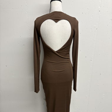 Maxikleid Gr. M braun Langarm six ways to sunday