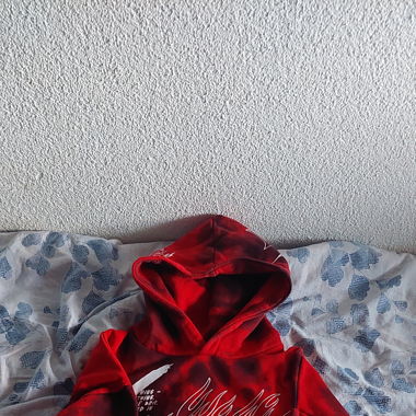 Red Hoddie with White Bones
