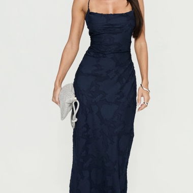 Blue dress with open back 