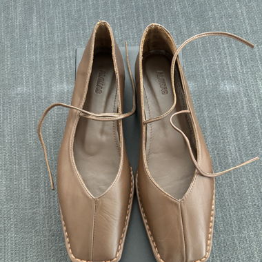 Sway Chestnut Brown Leather Ballet Flats