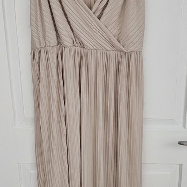 Abito Maxi Beige Plissé