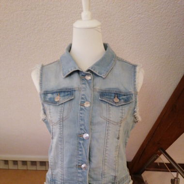 Jeans Weste Gilet Gr. M Chicorée
