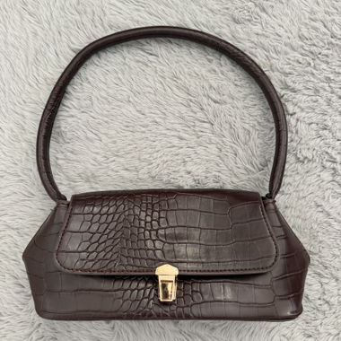 Braune Croco-Handtasche