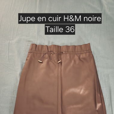 Jupe similicuir noire H&M