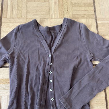 Cardigan in maglia marrone