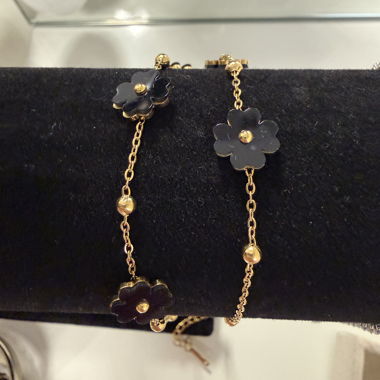 Floral Necklace gold/black