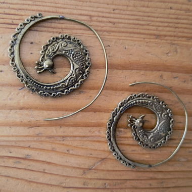 Boucles d'oreilles paon