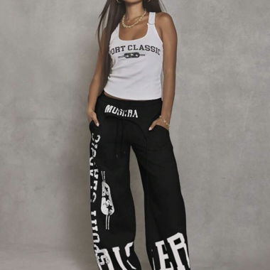 Pantalon large noir