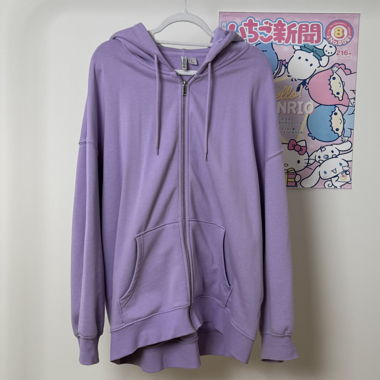 H&M Oversize-lila Zip-up Hoodie
