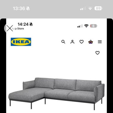 Canapé 3 places ÄPPLARYD Ikea, 1 siège supplémentaire gris
