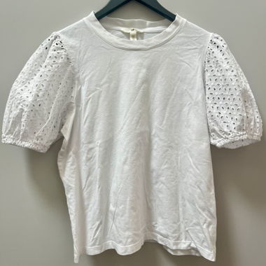 Top bianco H&M con maniche a sbuffo