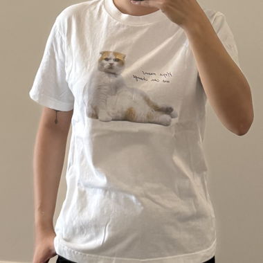 T-shirt bianco con motivo stampato