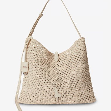 Tasche Polo Ralph Lauren aus Häkel und Leder