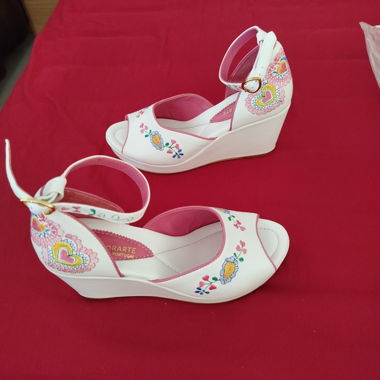 Wedgesandalen weiss rosa Gr. 39