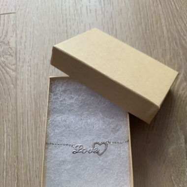 Collier en argent 925 avec inscription Love et cœur
