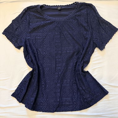 Blusa in pizzo blu scuro OVS XL