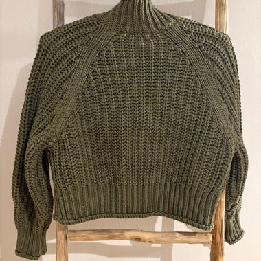 Olive green crop sweater