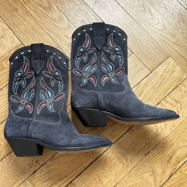 Stivali western da cowboy in camoscio