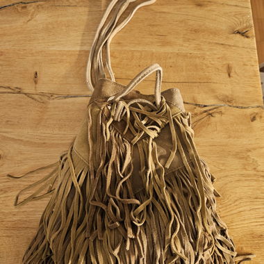 Brown Suede Fringe Bag