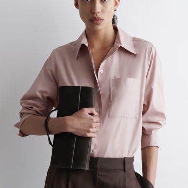 Rosa COS-Bluse mit langen Ärmeln