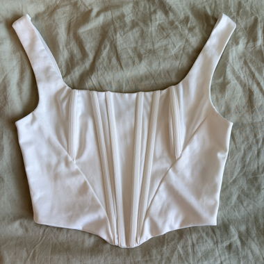 White Corset Crop Top