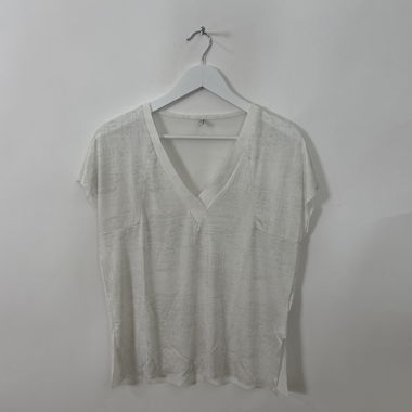 Weisses T-Shirt mit V-Ausschnitt