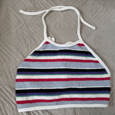 Top à encolure dos nu à rayures Zara