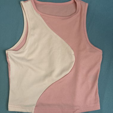 Pink-and-cream tank top