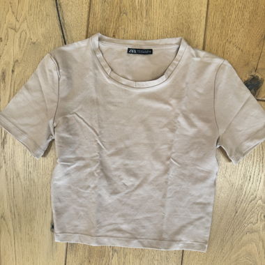 ZARA Beige T-Shirt Size S