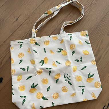 Sac en tissu PIÈCES au motif citrons