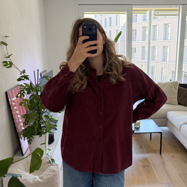 Camicia-blusa in velluto a coste bordeaux di Covington L