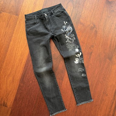 Ermanno Scervino Black Embroidered Jeans Size-42IT